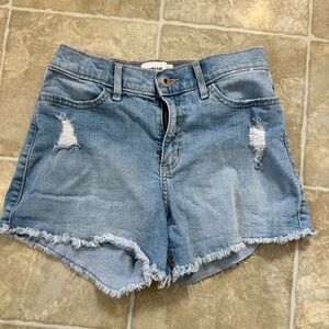abercrombie kids Girls High Rise Relaxed Denim Jean Shorts Size 13/14 Distressed